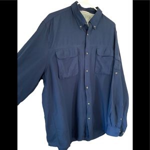 Field and Stream Blue PFG long sleeve button down fishing shirt men’s size XXL